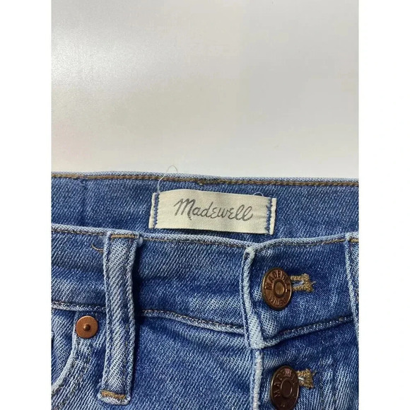 Madewell 10" High Rise Skinny 25P Button Fly Raw Frayed Jean - Picture 4 of 10